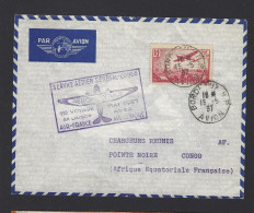 POSTE AÉRIENNE AVION AVIATION  1937 SENEGAL CONGO  1ère LIAISON BORDEAUX AVION - 1927-1959 Cartas & Documentos