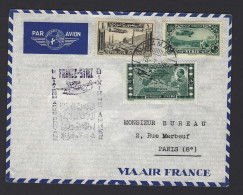 POSTE AÉRIENNE AVION AVIATION  1938 FRANCE SYRIE  1ère LIAISON - 1927-1959 Cartas & Documentos