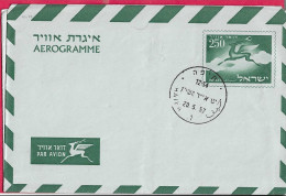 ISRAELE - INTERO AEROGRAMMA 250 - ANNULLO "HAIFA *20.5.57* - Posta Aerea