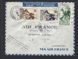 POSTE AÉRIENNE AVION AVIATION  1946 DAKAR AMERIQUE DU SUD   1ère LIAISON - 1927-1959 Storia Postale