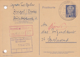 WILHELM PIECK, PC STATIONERY, ENTIER POSTAL, 1950, GERMANY - Postcards - Used