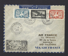 POSTE AÉRIENNE AVION AVIATION  1949 PARIS SAIGON NOUMEA  1ère LIAISON SERVICE REGULIER - 1927-1959 Cartas & Documentos