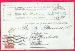 BELGIO - CEDOLA DI COMMISSIONE LIBRARIA DA BRUSSEL *16.VII 1914* - ANNULLO A 7 LINEE ONDULATE CON NUMERO E LETTERA "C" - Postmarks - Lines: Distributions
