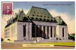 Canada 1953 Postcard Ottawa - Supreme Court Buildings / Palais De Justice; Scott 299 - 3c. KGVI Coil - Ottawa