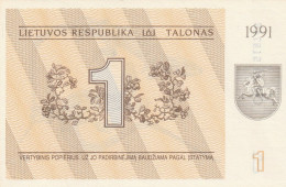 Lithuania 1 Talonas 1991 P- 32a UNC - Litauen