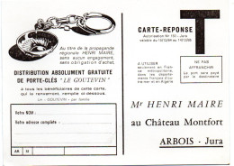 JURA - Dépt N° 39 = ARBOIS 1964-1965 = CARTE REPONSE T  ' HENRI MAIRE - CHATEAU MONTFORT + CP VENDANGES + GOUTEVIN ' - Karten/Antwortumschläge T