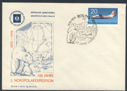 DDR Germany 1970 Cover Brief - 100 Jahre 2. Nordpolarexpedition- 1870-1970 Ostküste Grönland Geographen August Petermann - Arctische Expedities