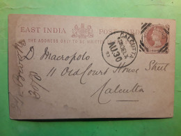 East INDIA Stationnery  Queen Victoria Quarter Anna Postcard O KURSEONG , WATERBURY WATCH Catalogue  , 1893 > CALCUTTA - 1882-1901 Empire