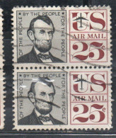 USA STATI UNITI 1959 1966 AIRMAIL AIR MAIL POSTA AEREA ABRAHAM LINCOLN CENT 25c USED USATO OBLITERE' - 2a. 1941-1960 Oblitérés