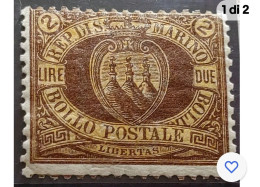 San Marino Stemma 2 Lire Mlh* - Unused Stamps