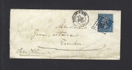 LETTRE 1865 N° 22 OBL TOULON - 1849-1876: Classic Period