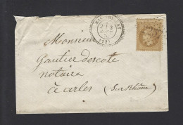 LETTRE 1870 N° 28 OBL MAS THIBERT PORT LOCAL AVEC ARLES - 1849-1876: Classic Period