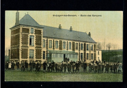 80 SAINT LEGER LES DOMART - ECOLE DES GARCONS - TOILEE / COULEURS - SUPERBE - Autres & Non Classés