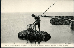 85 LES SABLES D'OLONNE - UN PECHEUR DE HOMARD DANS LES ROCHERS DU PUITS D'ENFER - Sables D'Olonne