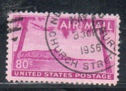 USA STATI UNITI 1949 AIRMAIL  AIR MAIL POSTA AEREA DIAMOND HEAD HONOLULU HAWAI CENT 80c USED USATO OBLITERE' - 2a. 1941-1960 Afgestempeld