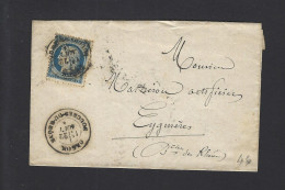 LETTRE 1876 N° 60 OBL ORGON - 1849-1876: Période Classique