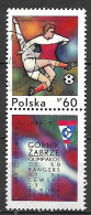 POLOGNE     -     FOOTBALL  Vignette Attenante    -    Oblitéré - Used Stamps