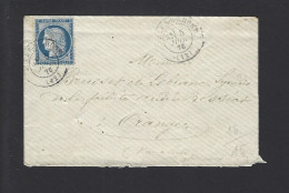 LETTRE 1876 N° 60 OBL ARLES - 1849-1876: Periodo Classico