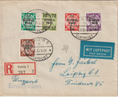 DANZIG - 1939 - ENVELOPPE LUFTPOST RECOMMANDEE => LEIPZIG - Briefe U. Dokumente