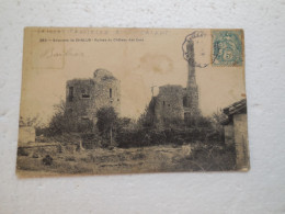 Chalus Ruines Du Château Des Cars (Commune Les Cars) 1907, Marcophilie Convoyeur Saillat-Chassenon à ?...CP13 - Chalus