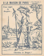 Image        49         Devinette  .Maison De Paris  Niort.  Bergère. Cherchez Son Berger ?  11x8.5    (voir Scan) - Sonstige & Ohne Zuordnung