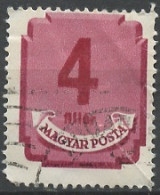Hongrie - Hungary - Ungarn Taxe 1946-50 Y&T N°T174 - Michel N°P174 (o) - 4fi Chiffre - Filigrane F - Port Dû (Taxe)