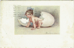 Delcampe - Illustrateur : COLOMBO, E. Enfant-Fille & Oeuf. - Colombo, E.