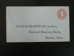 Entier Postal Stationery National Shawmut Bank Boston USA - 1901-20