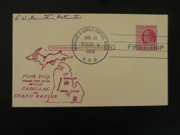 Entier Postal Stationery Card Highway Post Office First Trip Cadillac Grand Rapids USA 1952 (ex 1) - 1941-60
