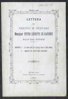 Lettera Del Vescovo Di Vigevano Monsignor Pietro Giuseppe De Gaudenzi - 1886 - Altri & Non Classificati