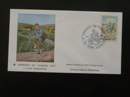 FDC Facteur à Vélo Cycling Postman Journée Du Timbre Saint Quentin 02 Aisne 1972 - Radsport