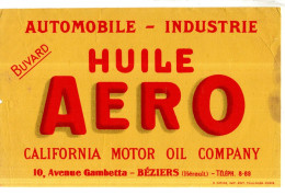 Buvard * Pub Huile Aero Automobile ..Motor Oil Compagniy à Béziers - Automobile