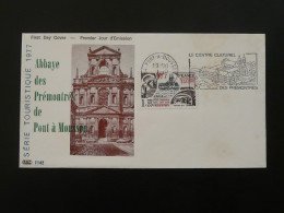 FDC Abbaye Des Prémontrés Flamme Concordante 54 Pont A Mousson 1977 - Abadías Y Monasterios