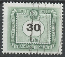 Hongrie - Hungary - Ungarn Taxe 1953 Y&T N°T206 - Michel N°P206 (o) - 30fi Cinquantenaire Du Timbre Taxe - Postage Due
