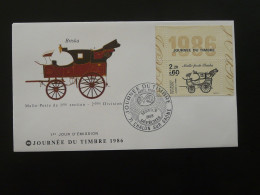 FDC Malle-poste Histoire Postale Journée Du Timbre 71 Chalon Sur Saone 1986 - Postkoetsen