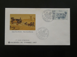 FDC Malle-poste Histoire Postale Journée Du Timbre Ramonchamp 88 Vosges 1987 - Postkoetsen