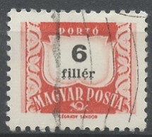 Hongrie - Hungary - Ungarn Taxe 1958-69 Y&T N°T217B - Michel N°P223 (o) - 6fi Chiffre - Port Dû (Taxe)