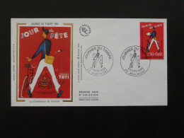 FDC Facteur à Vélo Cycling Postman Cinema Jacques Tati Journée Du Timbre Beaumont 63 Puy De Dome 1993 (ex1) - Wielrennen