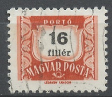 Hongrie - Hungary - Ungarn Taxe 1958-69 Y&T N°T222B - Michel N°P228 (o) - 16fi Chiffre - Postage Due