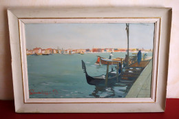 Giancarlo Perelli Cippo Quadro Tempera Veduta Veneziana Venezia Firmato - Tempere