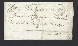 LETTRE 1869 N° 29 De ARGENTON L'EGLISE + THOUARS Boite Rurale De A BOUILLEZ LORETZ - 1849-1876: Période Classique