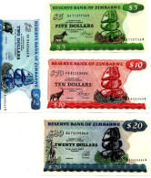 Zimbabwe 2-5-10-20 Dollars ND1981 Issue UNC 4 PCS - Zimbabwe