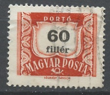 Hongrie - Hungary - Ungarn Taxe 1958-69 Y&T N°T229A - Michel N°P235 (o) - 60fi Chiffre - Segnatasse