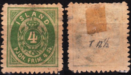 ICELAND / ISLAND Postage Due 1873 Figure In Oval. 4Sk, Perf 12 1/2, MH No Gum - Dienstmarken