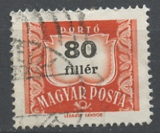 Hongrie - Hungary - Ungarn Taxe 1958-69 Y&T N°T231A - Michel N°P237 (o) - 80fi Chiffre - Segnatasse