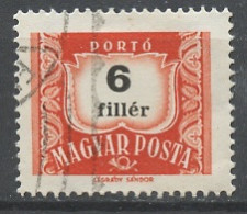 Hongrie - Hungary - Ungarn Taxe 1958-69 Y&T N°T217A - Michel N°P223 (o) - 6fi Chiffre - Postage Due