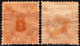 ICELAND / ISLAND Postage Due 1876 Figure In Oval. 3A, Perf 14:13 1/2, MH No Gum #2 - Dienstzegels