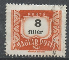 Hongrie - Hungary - Ungarn Taxe 1958-69 Y&T N°T218A - Michel N°P224 (o) - 8fi Chiffre - Postage Due