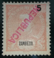 ZAMBÉZIA - D.CARLOS I COM SOBRECARGA "REPÚBLICA" INVERTIDA - Zambeze