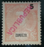 ZAMBÉZIA - D.CARLOS I COM SOBRECARGA "REPÚBLICA" INVERTIDA - Sambesi (Zambezi)